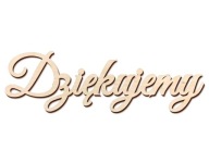 Dziękujemy - napis sklejka 15x4 cm