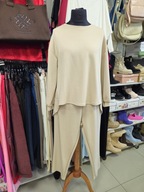 Komplet dresowy masełko Plus Size beżowy - fango, Italy !!!