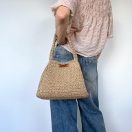 Mallea Jute Bag - torebka jutowa 2w1 boho, ręcznie szydełkowana.