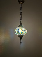 pojedyncza turecka lampa wisząca z mozaiki
