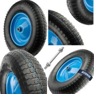 KOŁO DO TACZKI GUMOWE Z DĘTKĄ OŚKĄ POMPOWANE 400-8 WYTRZYMAŁE STALOWA FELGA