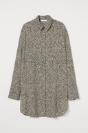 H & M satynowa koszula kwiaty wzór oversize kwiatki obszerna luźna długa