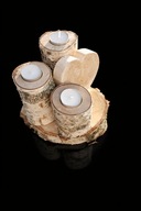 Drewniany świecznik z brzozy serce – prezent na WALENTYNKI Rękodzieło