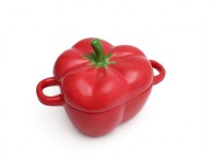 SMUKEE HOME Miska z Pokrywką Pomidor 650 ml Czerwona Do Zup Ceramiczna