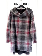 WŁOSKA UNISONO ASYMETRYCZNA W KRATĘ Z KAPTUREM I KIESZENIAMI L/XL