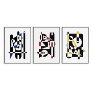 Abstrakcyjne Plakaty Geometryczne, Zestaw - 3x30x40cm, Do Salonu, Sypialni.