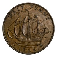 WIELKA BRYTANIA - HALF PENNY - 1966 - ELŻBIETA II