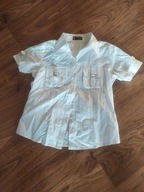 Biała bluzka bawełniana koszulowa na chłopca 146