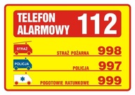 Telefon alarmowy 112 tabliczka PCV 21x14,9