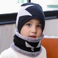 komplet zimowy chłopięcy czapka z kominem 1-2 lat