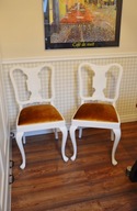 krzesła białe stylowe komplet drewniane