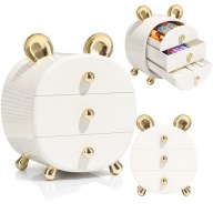 ORGANIZER SZKATUŁKA NA KOSMETYKI BIŻUTERIĘ BEAR ZE ZŁOTYMI USZKAMI