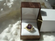 NOWY PIERŚCIONEK SOGNI D'ORO AMETYST ZŁOTO 14K pr. 585 + GRATIS!!!