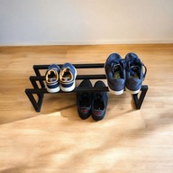 STOJAK NA BUTY OBUWIE 63x20 NOWOCZESNY PÓŁKA SOLIDNY LOFT INDUSTRIAL CZARNY