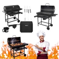 GRILL GRIL NA KÓŁKACH WĘGLOWY PRZENOŚNY POPIELNIK POKRYWA 2 RUSZTY