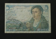 Francja - banknot - 5 Frank 1945 rok