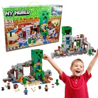 KLOCKI Z GRY MINECRAFT 451 EL + TOR KULKOWY MY WORLD KOPALNIA FIGURKI LED