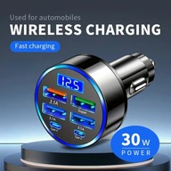 ŁADOWARKA SAMOCHODOWA 6 W 1 PODWÓJNE PORTY USB SZYBKIE ŁADOWANIE USB-C