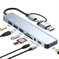 Hub USB ByEasy Adapter Hub USB-C 7w1 HDMI 4K USB-A SD TF PD 7 portów