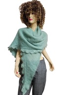 chusta- długi szal moherowy z ażurowym dołem MOHER/ WEŁNA