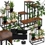 KWIETNIK STOJĄCY PODŁOGOWY METALOWY RENEW FORCE LOFT 4 PÓŁKI CZARNY