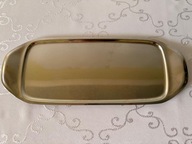 Metalowa taca srebrna 36 cm dekoracyjna do serwowania i aranżacji wnętrz