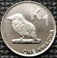 *ZAMBIA [1341C]*1 kwacha 2012 Republika Zambii UNC Ptaki, ornitologia Fauna