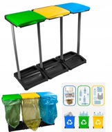 KOSZ STOJAK NA WORKI DO SEGREGACJI ŚMIECI 3 STANOWISKA KOSZ NA ŚMIECI 360L