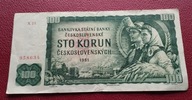 100 KORON CZECHOSŁOWACJA 1961 ser.X25 st.+3