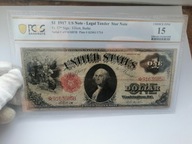 1 Dolar z 1917r. Gwiazda Banknot Zastępczy B. Rzadki PCGS 15