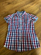 CARRY koszula w kratę czerwona krótki rękaw 100% b