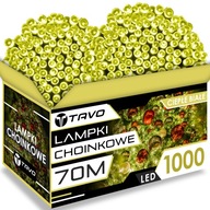 LAMPKI CHOINKOWE 1000LED BIAŁE CIEPŁE70M PROGRAMATOR ŚWIATEŁKA ŁAŃCUCH tavo