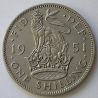 Wielka Brytania 1 shilling 1951 - król Jerzy VI - angielski