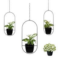 Kwietnik na Ścianę Wiszący Metalowy Loft Czarny Lub Biały Doniczką Wisząca