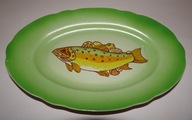 Ćmielów, półmisek z rybą, patera, porcelana PRL, vintage, retro