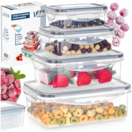4x Pojemniki KUCHENNE hermetyczne na żywność z uszczelką zestaw pojemników