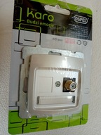 Gniazdo Antenowe poj. typ F Ospel Karo srebrny perłowy GPA-1SF/m/43