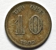 SZWECJA 10 ORE 1902 / srebro