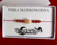 Bransoletka z kamieniami szlachetnymi - Perła i piasek pustyni