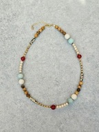 Naszyjnik N°48 | Jaspis, cytryn, jadeit, Ag925