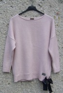 Bluzka sweterkowa Reksor z ozdobną kokardą 50% wełna L/XL