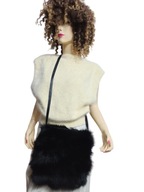 Luna TOREBKA futrzana z naturalnego futra LISÓW CZARNYCH