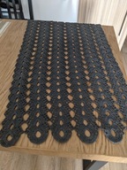 Obrus serwetka bieżnik szydełkowy rękodzieło misterne cacko szara 50/90