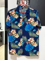 Y Koszula hawajska Shein granat kolorowe bukiety kwiatów S