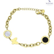 75374 Bransoletka złota stal chirurgiczna motyw zegara motyl