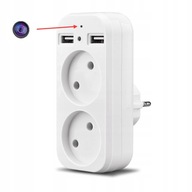 KAMERA ROZGAŁĘŻNIK GNIAZDA SIECIOWEGO 2XGNIAZDO + 2XUSB WIFI + KARTA 32GB