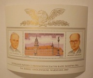 Blok 132 Zamek Królewski w Warszawie 1987 - Jan Paweł II i W. Jaruzelski