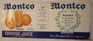 ETYKIETA Montco - MONTCO FANCY ORANGE JUICE - Wm. Montgomery Co. USA