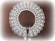 Kołnierzyk szydełkowy, biały