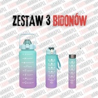 Bidon Zestaw 3 szt Butelka do wody 2l 900ml 500ml